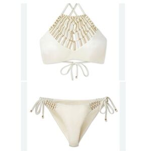 WET Swimwear Riviera Maya lvory Top and Tie Bottoms
